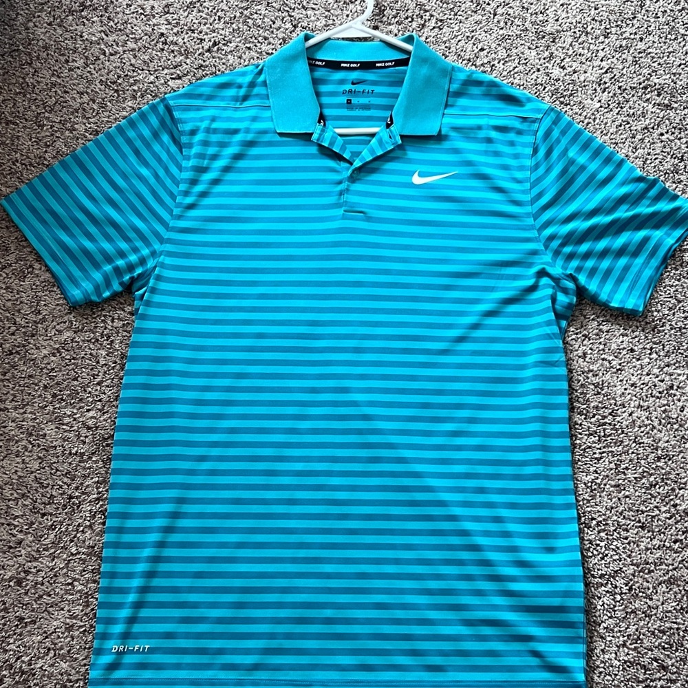 Blue striped Nike Golf polo